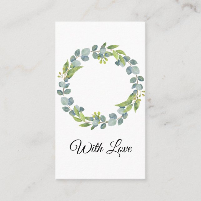 Tarjeta De Visita Simple Eucalyptus Wreath Wedding Card - Blank (Anverso)
