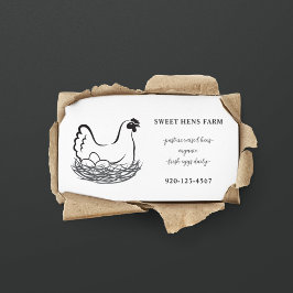 Tarjeta De Visita Simple Farmhouse Chicken Eggs QRCode Business Card