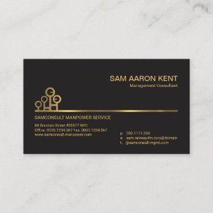 Tarjeta De Visita Simple Faux Gold Line Manpower Motif Consultor