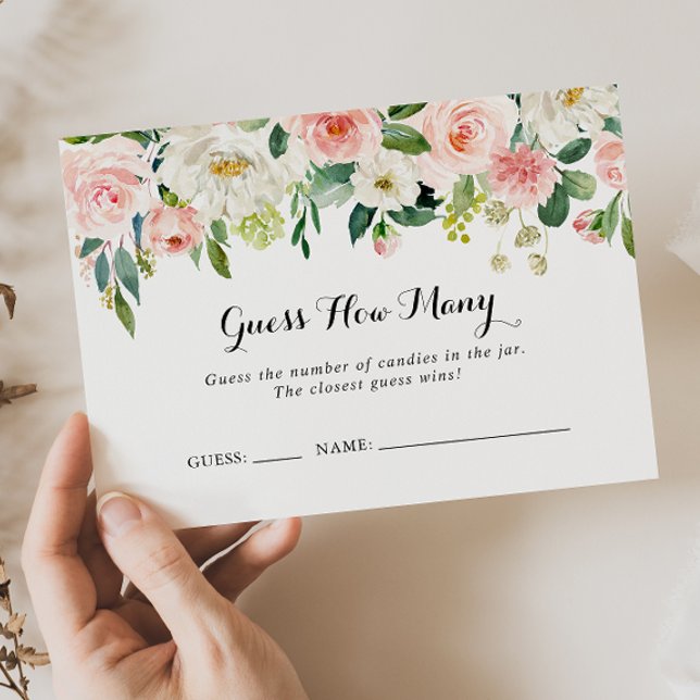 Tarjeta De Visita Simple Floral verde adivina cuántas cartas de jueg (Subido por el creador)