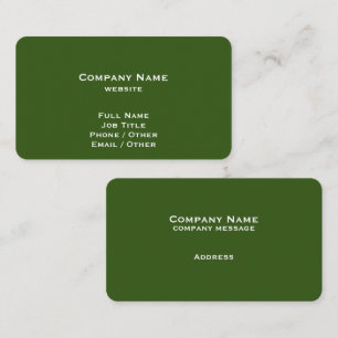 Tarjeta De Visita Simple Forest Green Business Card