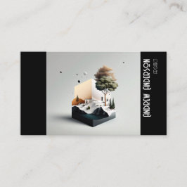 Tarjeta De Visita Simple foto arquitectónica en gris y negro