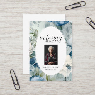 Tarjeta De Visita Simple Funeral Memorial Prayer Photo Card