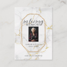 Tarjeta De Visita Simple Funeral Memorial Prayer Photo Card