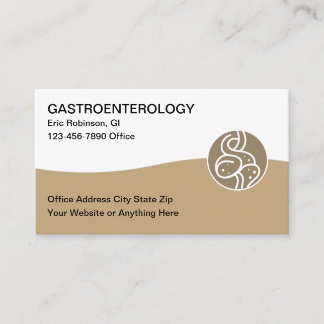 Tarjeta De Visita Simple Gastroenterologist Medical Business Cards (Anverso)