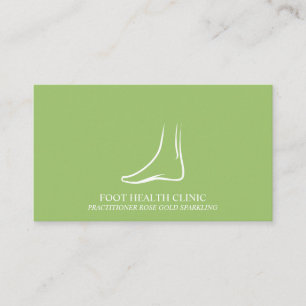 Tarjeta De Visita Simple Green Foot Cares Podólogo Médico
