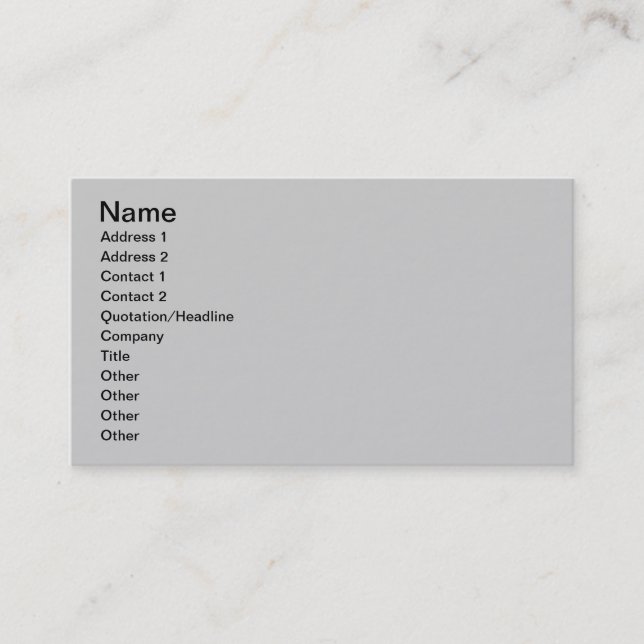 Tarjeta de visita - simple gris (Anverso)