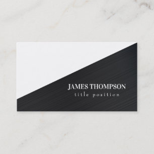 Tarjeta De Visita Simple gris oscuro cepillado Metalizado