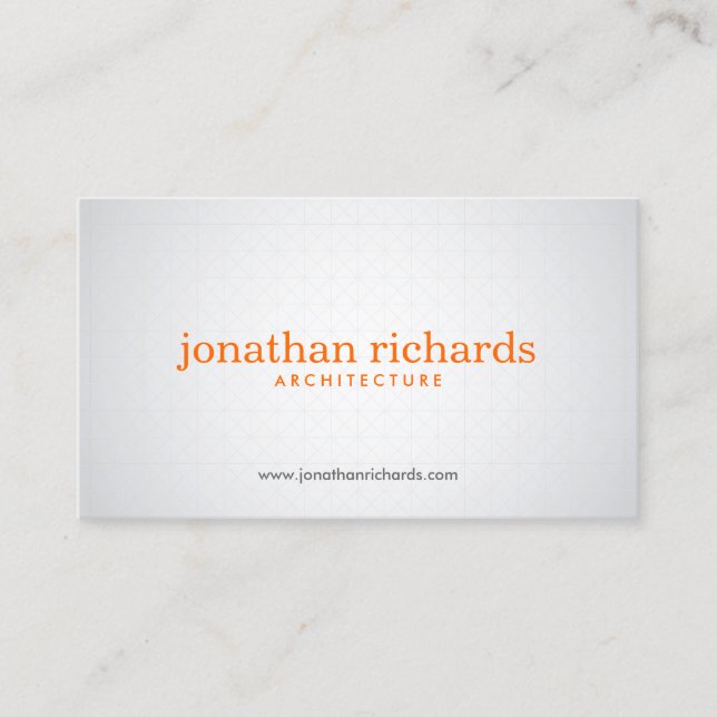 Tarjeta De Visita Simple Gris y Naranja Moderno Minimalista (Anverso)