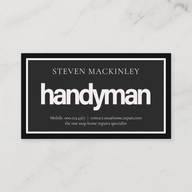 Tarjeta De Visita Simple HANDYMAN Signage Frame (Anverso)