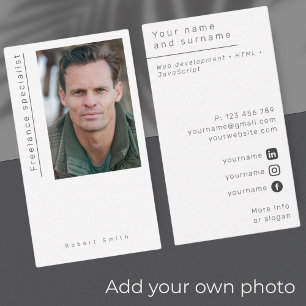 Tarjeta de visita simple independiente de foto
