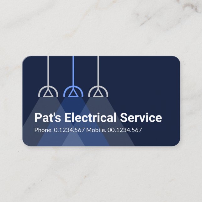 Tarjeta De Visita Simple Lampshade lights Powers Your Business Name (Anverso)