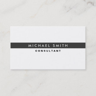 Tarjeta De Visita Simple llano blanco moderno elegante profesional
