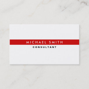 Tarjeta De Visita Simple llano blanco moderno elegante profesional