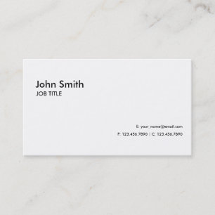 Tarjeta De Visita Simple llano moderno elegante profesional blanco