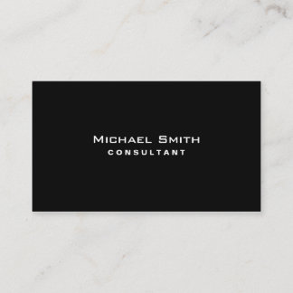 Tarjeta De Visita Simple llano moderno elegante profesional negro