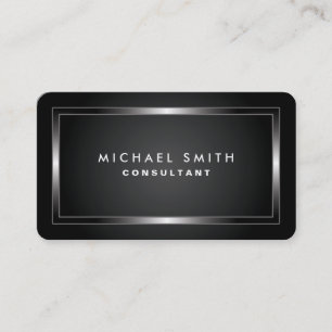 Tarjeta De Visita Simple llano negro moderno elegante profesional