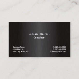 Tarjeta De Visita Simple llano negro moderno elegante profesional
