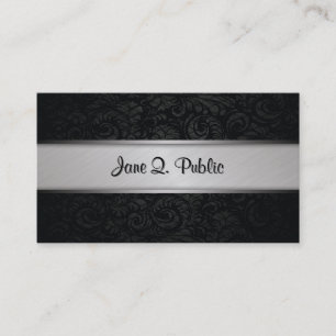 Tarjeta De Visita Simple llano negro moderno elegante profesional