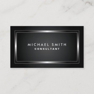 Tarjeta De Visita Simple llano negro moderno elegante profesional