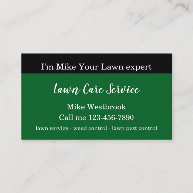 Tarjeta De Visita Simple Local Lawn Care Service  (Anverso)