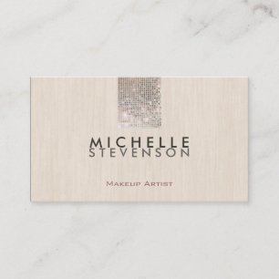 Tarjeta De Visita Simple maquillador Artista Moderno Moda Faux Sequi