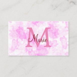 Tarjeta De Visita simple minimal add name monogram pink red throw pi