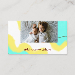 Tarjeta De Visita simple minimal AGREGA TU FOTO TEXTO NAVIDAD amaril