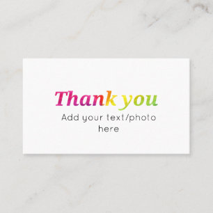 Tarjeta De Visita simple minimal agregue su texto foto gracias agua