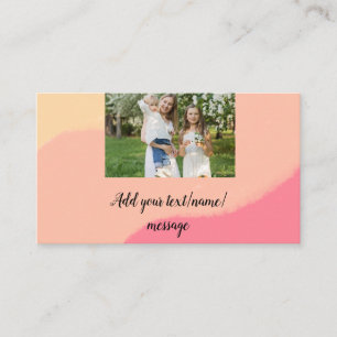 Tarjeta De Visita simple minimal añade tu foto arte acuarela throw