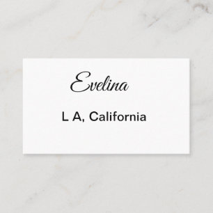 Tarjeta De Visita Simple minimal añade tu nombre texto lugar ciudad