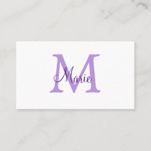 Tarjeta De Visita simple minimal añadir nombre monograma rosa rojo  