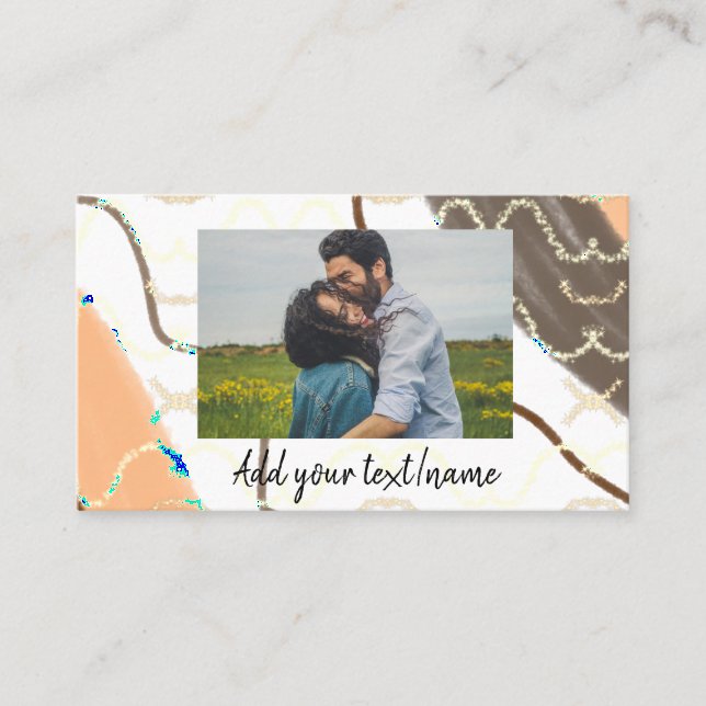 Tarjeta De Visita simple minimal customized name monogram couple  th (Anverso)