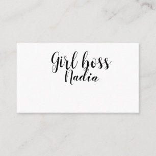 Tarjeta De Visita simple minimal girl boss add name text image busin