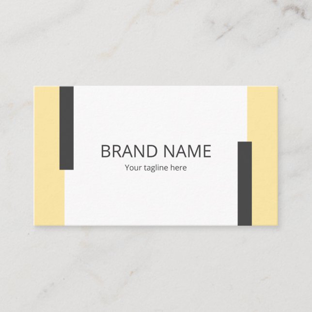 Tarjeta De Visita Simple Minimal Modern Yellow Black Line Frame (Anverso)