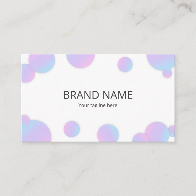 Tarjeta De Visita Simple Minimal Pink Blue Purple Gradient Dot Frame (Anverso)