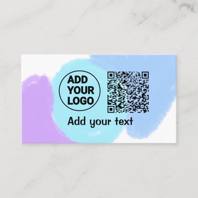 Tarjeta De Visita Simple minimal q r code add logo scan code name te (Anverso)
