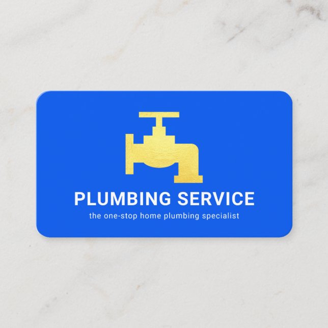 Tarjeta De Visita Simple Minimalist Gold Faucet Home Plumbing (Anverso)