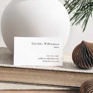 Tarjeta De Visita Simple Minimalista Básico Negro Blanco Profesional