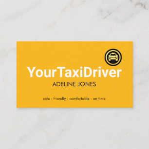 Tarjeta De Visita Simple Minimalista Conductor de Taxi Amarillo