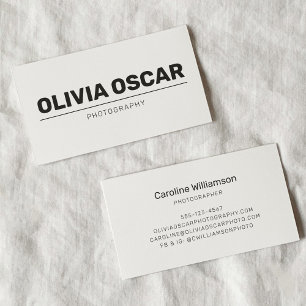 Tarjeta De Visita Simple Minimalista Moderno Texto Negrita Negro y B