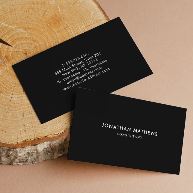 Tarjeta De Visita Simple Minimalista Profesional Genérico Negro (Subido por el creador)
