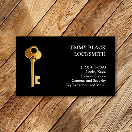 Tarjeta De Visita Simple Minimalista y moderno herrero llave de oro