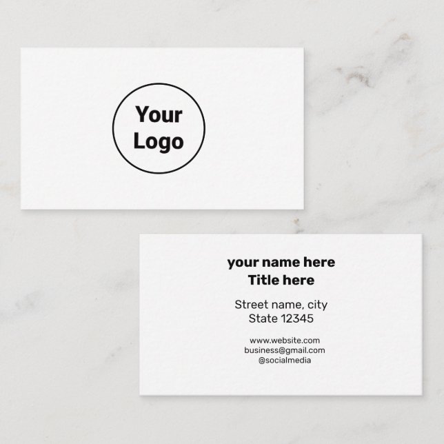 TARJETA DE VISITA SIMPLE MÍNIMO AGREGAR AQUÍ EL TEXTO DE SU PERSONAL (Anverso / Reverso)