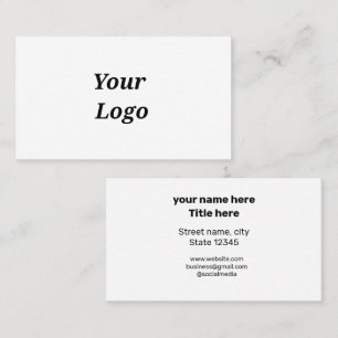 TARJETA DE VISITA SIMPLE MÍNIMO AGREGUE SU LOGO TEXTO PERSONALIZADO 