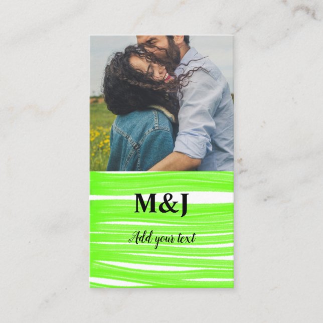 Tarjeta De Visita simple mínimo añadir su nombre foto monograma agua (Anverso)