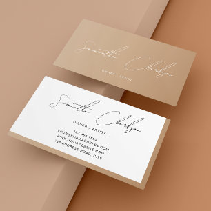 Tarjeta De Visita Simple Mínimo Boho Moderno Script manuscrito