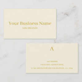 Tarjeta De Visita Simple Mínimo Cream Gold Color Profesional