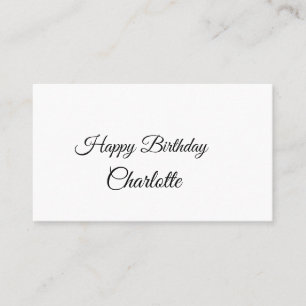 Tarjeta De Visita SIMPLE MÍNIMO.CUTIE AGREGAR NOMBRE BEBÉ feliz cump