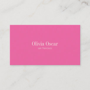 Tarjeta De Visita Simple Mínimo Hot Pink Profesional Moderno